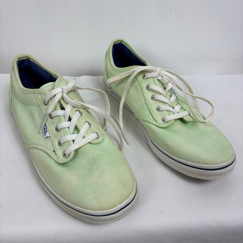 Vans Authentic Mint Green Canvas Low Top Sneakers Womens 7 Lace Up Shoes